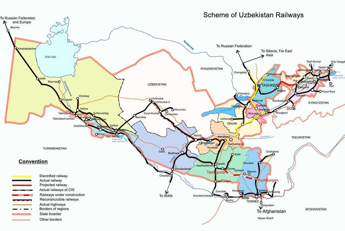 Kazahsztán vonat térkép