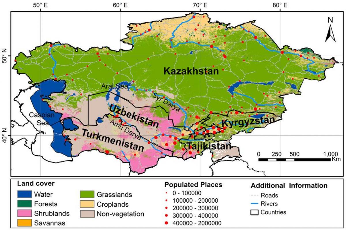 térkép Kazahsztán éghajlat