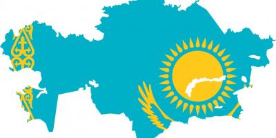 Térkép Kazahsztán zászló