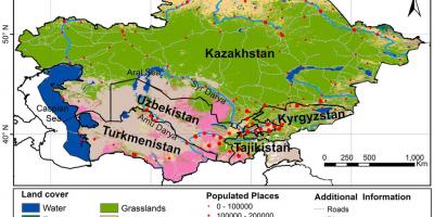 Térkép Kazahsztán éghajlat