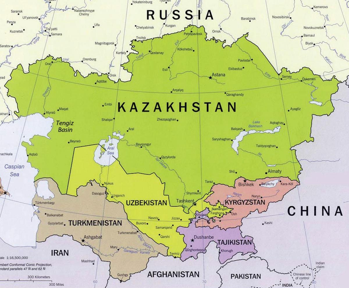 térkép tengiz Kazahsztán