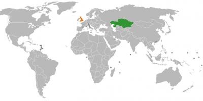 Kazahsztán elhelyezkedés a világ térkép