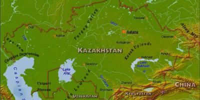 Térkép Kazahsztán fizikai