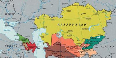 Térkép Kazahsztán környező országokban
